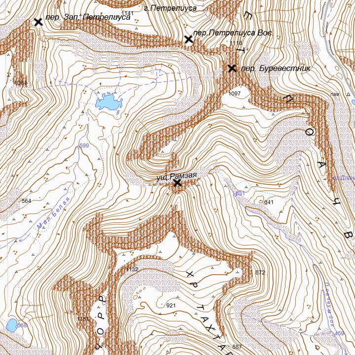 Карта Ущелье Рамзая и окрестностей ГГЦ