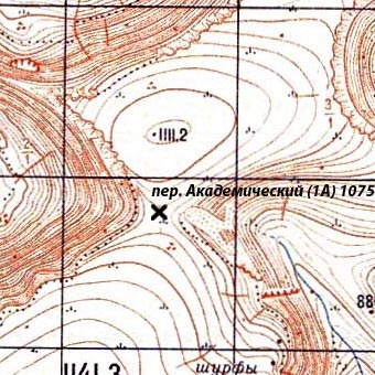 Карта перевал Академический и окрестности