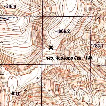 Карта перевала Северный Чорргор