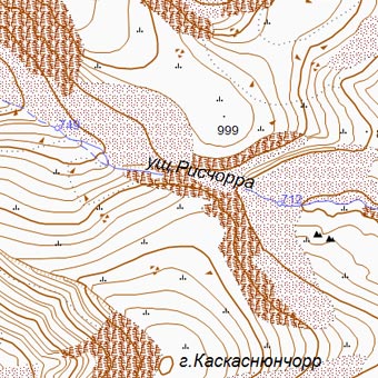 Карта перевала Северный Рисчорр ГГЦ и окрестностей