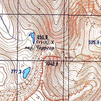 Карта перевала Южный Чорргор