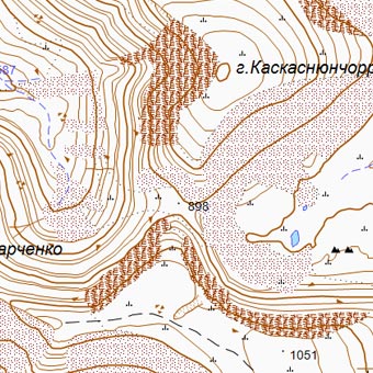 Карта перевала Южный Рисчорр ГГЦ и окрестностей