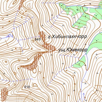 Карта ущелья Юмъекорр ГГЦ и окрестностей